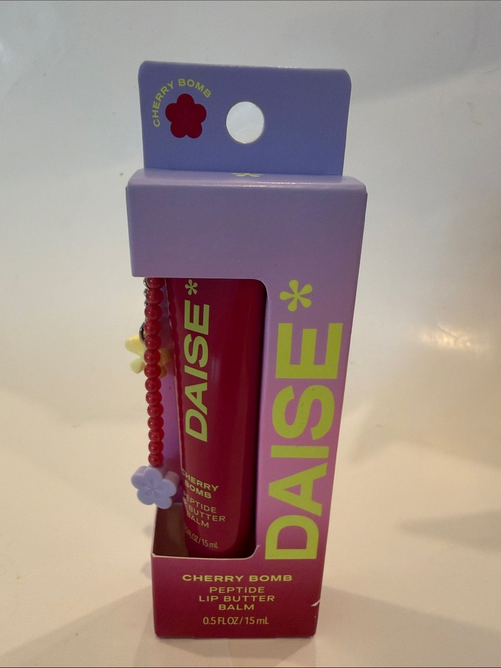 NWT Daise Cherry Bomb Peptide Lip Butter Balm 0.5oz- Pink